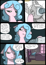 Size: 696x965 | Tagged: safe, artist:metal-kitty, imported from derpibooru, oc, oc:lockette, oc:starflare (mlp project), comic:mlp project, 2016, bed, comic, hospital bed, old art, respirator