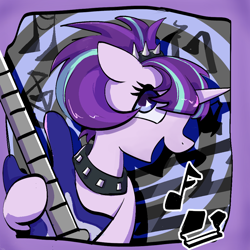 Size: 1000x1000 | Tagged: safe, artist:brella, imported from derpibooru, starlight glimmer, guitar, musical instrument, solo