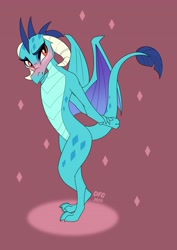 Size: 2894x4093 | Tagged: safe, artist:dragonfoxgirl, imported from derpibooru, princess ember, dragon, blushing, cute, dragoness, emberbetes, female, g4, smiling, solo