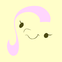 Size: 500x500 | Tagged: safe, artist:starcasteclipse, imported from derpibooru, fluttershy, pegasus, pony, minimalist, modern art, silly, simple background, solo, yellow background