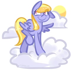 Size: 598x600 | Tagged: safe, artist:steeve, imported from derpibooru, cloud kicker, cloud, on a cloud, standing on a cloud