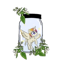 Size: 1080x1184 | Tagged: artist needed, safe, imported from derpibooru, oc, oc only, alicorn, alicorn oc, horn, jar, simple background, solo, white background, wings