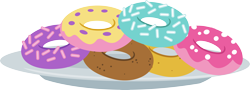 Size: 8312x3000 | Tagged: safe, artist:cloudy glow, imported from derpibooru, .ai available, donut, food, no pony, plate, simple background, solo, transparent background, vector