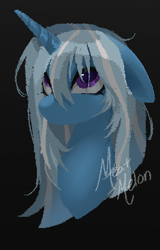 Size: 269x421 | Tagged: safe, artist:clowncarpal, imported from derpibooru, trixie, pony, unicorn, black background, bust, female, mare, simple background, solo