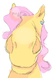 Size: 444x638 | Tagged: safe, artist:clowncarpal, imported from derpibooru, fluttershy, pegasus, pony, colored sketch, female, hoers, mare, simple background, sketch, solo, white background