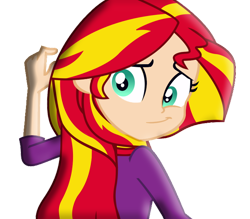 Size: 674x590 | Tagged: safe, imported from derpibooru, sunset shimmer, equestria girls, beautiful, cute, female, green eyes, simple background, solo, solo female