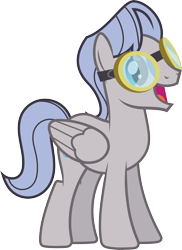 Size: 5227x7170 | Tagged: safe, artist:starryshineviolet, imported from derpibooru, pegasus, pony, hurricane fluttershy, absurd resolution, aviator goggles, g4, goggles, happy, male, open mouth, silverwing (character), simple background, solo, stallion, transparent background, vector