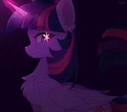 Size: 4500x4000 | Tagged: safe, artist:lerkfruitbat, imported from derpibooru, twilight sparkle, alicorn, pony, absurd resolution, ai hoshino, blushing, chest fluff, cute, ear fluff, eyebrows, eyebrows visible through hair, female, folded wings, g4, glowing, glowing eyes, glowing horn, horn, looking at you, magic, magic aura, mare, oshi no ko, profile, signature, smiling, smiling at you, solo, starry eyes, twi hoshino, twiabetes, twilight sparkle (alicorn), wingding eyes, wings