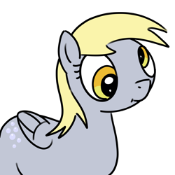 Size: 2048x2048 | Tagged: safe, imported from derpibooru, derpy hooves, pegasus, pony, cute, digital art, eyelashes, female, folded wings, g4, happy, mare, simple background, solo, solo female, white background, wings, yellow mane