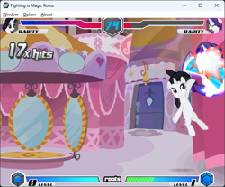 Size: 642x532 | Tagged: safe, artist:fimroots, imported from derpibooru, rarity, fighting is magic, carousel boutique, dracularity, g4, game screencap, palette swap, recolor, spotlight