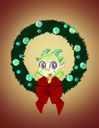 Size: 2550x3300 | Tagged: safe, artist:flutterluv, imported from derpibooru, part of a set, dragon, bust, christmas, g5, holiday, portrait, solo, sparky sparkeroni, wreath