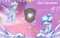 Size: 3024x1896 | Tagged: safe, artist:opal_radiance, imported from derpibooru, oc, oc:opal rosamond, pegasus, pony, reference sheet, solo