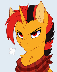 Size: 3180x4000 | Tagged: safe, artist:pesty_skillengton, imported from derpibooru, oc, oc:selest light, unicorn, angry, bust, horn, male, portrait, sketch, solo, stallion