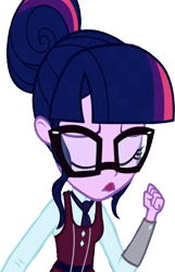 Size: 1619x2520 | Tagged: safe, edit, edited screencap, editor:homersimpson1983, imported from derpibooru, screencap, sci-twi, twilight sparkle, equestria girls, background removed, clothes, crystal prep academy uniform, female, glasses, not a vector, school uniform, solo
