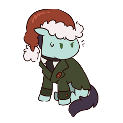 Size: 3000x3000 | Tagged: safe, imported from derpibooru, oc, earth pony, pony, equestria at war mod, annoyed, christmas, clothes, cute, earth pony oc, hat, holiday, santa hat, simple background, sitting, uniform, verbose maxim