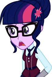 Size: 1713x2520 | Tagged: safe, edit, edited screencap, editor:homersimpson1983, imported from derpibooru, screencap, sci-twi, twilight sparkle, human, equestria girls, background removed, clothes, crystal prep academy uniform, female, glasses, not a vector, school uniform, solo