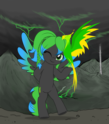 Size: 4839x5510 | Tagged: safe, artist:bear prime, artist:jhayarr23, edit, imported from derpibooru, oc, oc:solar aura, balefire phoenix, pegasus, phoenix, fallout equestria, background, bipedal, colored wings, commission, commissioner:solar aura, cute, gradient wings, pegasus oc, wings, your character here