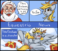 Size: 1638x1442 | Tagged: safe, artist:kittytitikitty, imported from derpibooru, derpy hooves, christmas, comic, delivery, delivery pony, holiday, sketch