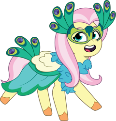 Size: 1038x1082 | Tagged: safe, artist:prixy05, imported from derpibooru, fluttershy, pegasus, pony, female, g4, g4 to g5, g5, generation leap, mare, my little pony: tell your tale, ponykind parade, ponykind parade-emonium, simple background, solo, transparent background, vector