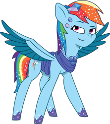 Size: 990x1113 | Tagged: safe, artist:prixy05, imported from derpibooru, rainbow dash, pegasus, pony, crystal ball (episode), female, g4, g4 to g5, g5, generation leap, mare, my little pony: tell your tale, simple background, solo, transparent background, vector