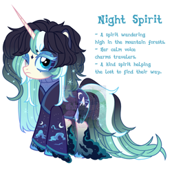 Size: 2500x2500 | Tagged: safe, artist:shineyaris, imported from derpibooru, pony, unicorn, clothes, cloud, ethereal mane, female, glitter, gradient eyelashes, hoof polish, horn, kimono (clothing), montains, moon, night, night sky, sky, starry mane, unshorn fetlocks