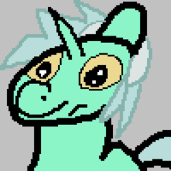 Size: 500x500 | Tagged: safe, artist:styrbo, imported from derpibooru, lyra heartstrings, meme, numget, pixel art, shitposting, simple background