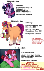 Size: 2400x3855 | Tagged: safe, alternate version, artist:ponykittenboi, imported from derpibooru, sunny starscout, twilight sparkle, oc, oc:rose petal, earth pony, pony, unicorn, advertisement, belly, belly blush, big belly, blushing, braid, commission info, drink, female, filly, foal, g4, g4 to g5, g5, generation leap, glasses, looking at you, mane stripe sunny, mare, multicolored hair, one eye closed, open mouth, preggy starscout, pregnant, round glasses, signature, simple background, smoothie, straw, text, tongue out, unicorn twilight, unshorn fetlocks, updated, updated image, watermark, white background, wink, winking at you