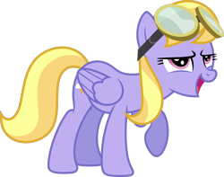 Size: 7765x6132 | Tagged: safe, artist:starryshineviolet, imported from derpibooru, cloud kicker, pegasus, pony, hurricane fluttershy, absurd resolution, aviator goggles, female, g4, goggles, mare, open mouth, proud, raised hoof, simple background, solo, stomping, transparent background, vector, victory