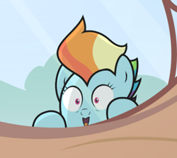 Size: 944x842 | Tagged: safe, artist:realdash, imported from derpibooru, rainbow dash, pegasus, pony, the last problem, alternate hairstyle, cute, dashabetes, female, g4, golden oaks library, high res, looking at you, mare, older, older rainbow dash, open mouth, rainbow dash is best facemaker, smiling, solo, window