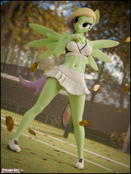 Size: 2880x3840 | Tagged: safe, artist:steamyart, imported from derpibooru, oc, oc:green screen, anthro, pegasus, 3d, ball, female, solo, sports, tennis, tennis ball, tennis racket