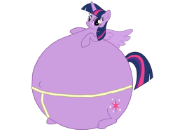 Size: 3264x2448 | Tagged: safe, artist:simonstudio587, imported from derpibooru, twilight sparkle, alicorn, pony, female, g4, inflation, looking at you, simple background, smiling, smiling at you, solo, spread wings, sumo, transparent background, twilight sparkle (alicorn), wings