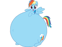 Size: 3264x2448 | Tagged: safe, artist:simonstudio587, imported from derpibooru, rainbow dash, pegasus, pony, female, g4, inflation, looking at you, open mouth, open smile, simple background, smiling, smiling at you, solo, spread wings, transparent background, wings