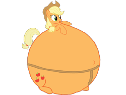 Size: 3264x2448 | Tagged: safe, artist:simonstudio587, imported from derpibooru, applejack, earth pony, pony, applejack's hat, cowboy hat, female, g4, hat, inflation, mare, open mouth, open smile, simple background, smiling, solo, sumo, transparent background