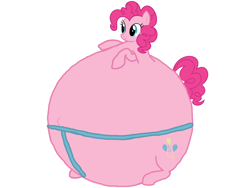 Size: 828x621 | Tagged: safe, artist:simonstudio587, imported from derpibooru, pinkie pie, earth pony, pony, female, g4, inflation, mare, simple background, smiling, solo, sumo, white background