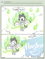 Size: 2550x3300 | Tagged: safe, artist:loreto-arts, imported from derpibooru, spike, dragon, fire, hasbro, hasbro logo, logo, solo, winged spike, wings