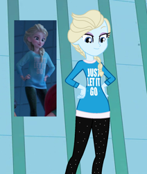 Size: 1032x1218 | Tagged: safe, artist:robertsonskywa1, imported from derpibooru, equestria girls, casual, clothes, disney, disney 100, elsa, female, frozen (movie), hand on hip, photo, ralph breaks the internet, scene interpretation, scenery, solo, solo female