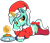 Size: 811x701 | Tagged: safe, artist:maretian, lyra heartstrings, pony, unicorn, bow, carrot, christmas, clothes, cookie, costume, featured image, female, food, hat, holiday, l.u.l.s., lidded eyes, lying down, mare, prone, raised eyebrow, santa costume, santa hat, simple background, smug, socks, solo, tail bow, transparent background