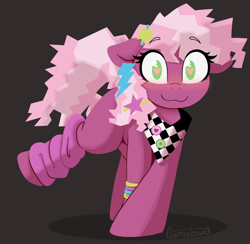 Size: 1080x1055 | Tagged: safe, artist:llametsul, imported from derpibooru, cheerilee, earth pony, pony, 80s, 80s cheerilee, accessory, blushing, bracelet, clothes, cute, female, g4, heart, heart eyes, jewelry, leg warmers, looking at you, mare, nerd, smiling, smiling at you, solo, wingding eyes