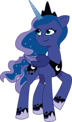 Size: 883x1480 | Tagged: safe, artist:prixy05, imported from derpibooru, princess luna, alicorn, pony, crown, female, flowing mane, g4, g4 to g5, g5, generation leap, jewelry, mare, my little pony: tell your tale, regalia, simple background, solo, transparent background, vector