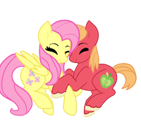 Size: 200x178 | Tagged: safe, artist:belathecat2004, imported from ponybooru, big macintosh, fluttershy, earth pony, pegasus, pony, female, fluttermac, male, mare, shipping, stallion, straight