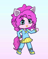 Size: 813x983 | Tagged: safe, artist:thebronypony123, imported from derpibooru, pinkie pie, human, female, g4, gacha life, gradient background, humanized, pony ears, solo