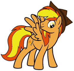 Size: 441x422 | Tagged: safe, artist:noi kincade, imported from derpibooru, oc, oc only, oc:firey ratchet, pegasus, pony, fedora, g4, hat, male, simple background, smiling, solo, stallion, transparent background