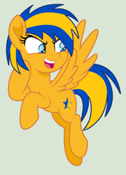 Size: 1880x2616 | Tagged: safe, artist:stephen-fisher, imported from derpibooru, oc, oc only, oc:flare spark, pegasus, female, flying, gray background, simple background, solo, vector