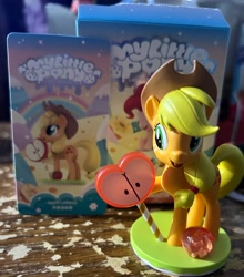 Size: 2780x3158 | Tagged: safe, imported from derpibooru, applejack, earth pony, pony, apple lollipop, female, g4, irl, leisure afternoon blind box, mare, photo, photography, pop mart, toy