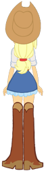 Size: 341x1247 | Tagged: safe, artist:backviewer2160, imported from derpibooru, applejack, equestria girls, belt, boots, clothes, cowboy boots, cowboy hat, female, g4, hat, high heel boots, rear view, shirt, shoes, simple background, skirt, solo, white background