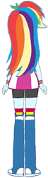 Size: 341x1245 | Tagged: safe, artist:backviewer2160, imported from derpibooru, rainbow dash, equestria girls, boots, clothes, female, g4, high heel boots, jacket, rear view, shirt, shoes, simple background, skirt, socks, solo, vest, white background