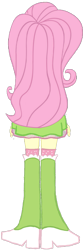 Size: 341x1027 | Tagged: safe, artist:backviewer2160, imported from derpibooru, fluttershy, equestria girls, boots, clothes, female, g4, high heel boots, rear view, shirt, shoes, simple background, skirt, socks, solo, white background