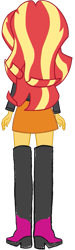 Size: 341x1143 | Tagged: safe, artist:backviewer2160, imported from derpibooru, sunset shimmer, equestria girls, boots, clothes, female, g4, high heel boots, jacket, rear view, shirt, shoes, simple background, skirt, solo, white background