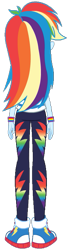 Size: 231x838 | Tagged: safe, artist:backviewer2160, imported from derpibooru, rainbow dash, equestria girls, clothes, converse, g4, jacket, pants, rear view, shirt, shoes, simple background, sneakers, solo, sweatpants, vector, white background