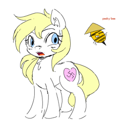 Size: 437x437 | Tagged: safe, artist:randy, edit, editor:strifesnout, oc, oc:aryanne, bee, earth pony, insect, pony, aryan pony, chest fluff, china, colored, female, flockmod, hat, nazi, pesky, shocked, standing, swastika, welcome to the rice fields